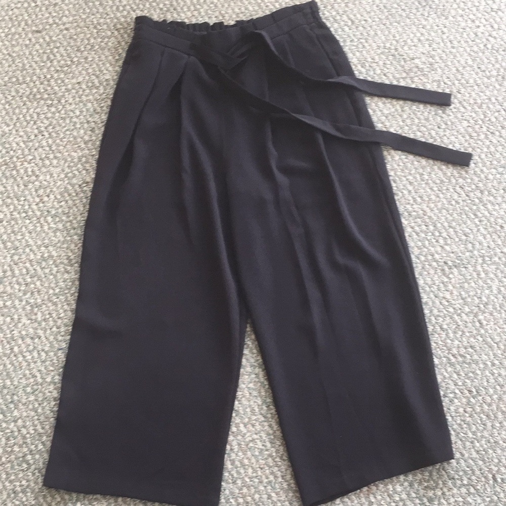 Zara pleated paper bag style cropped dress pants sz M